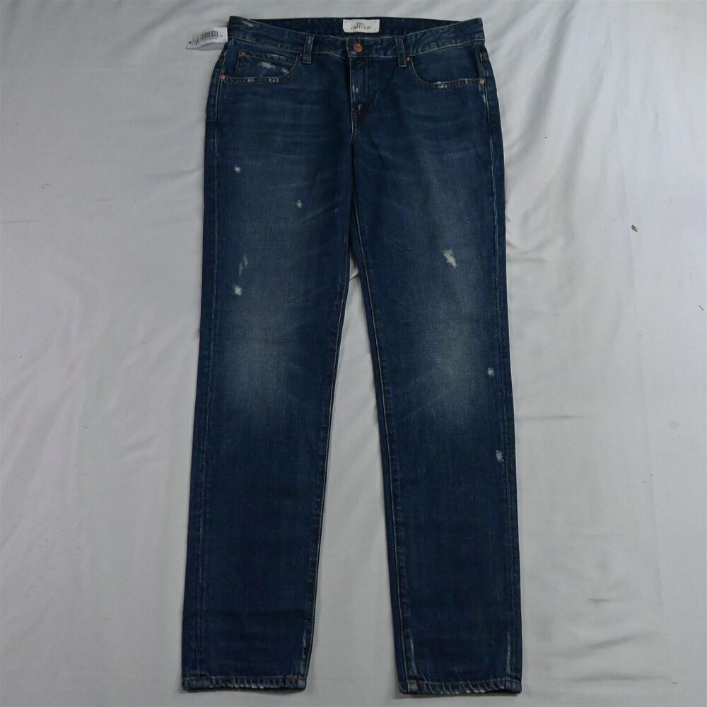 NEW The Castings 28 Slim Boyfriend USA Made Distressed Denim Womens Jeans‎